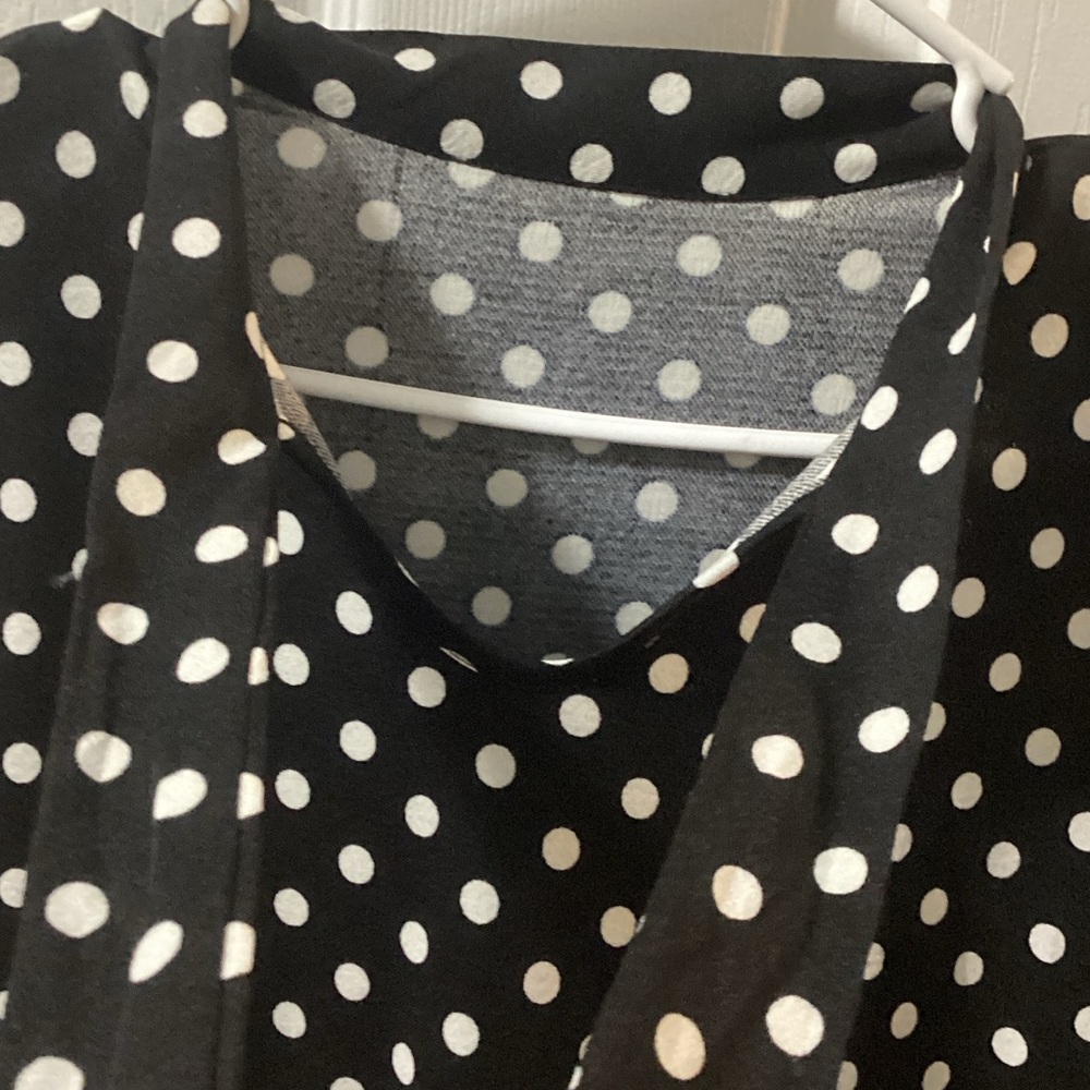 SHEIN Black and White Polka Dot Midi Dress - Picture 2 of 2